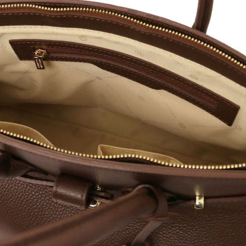 TL Bag - Leather handbag with golden hardware